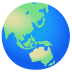 glóbus s Asií a Austrálií