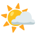 zon achter kleine wolk