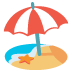 strand met parasol